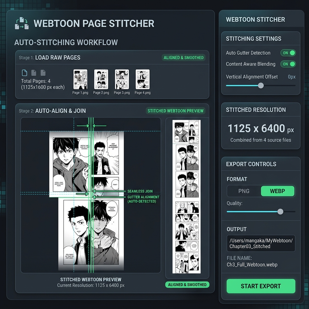 Real Page Stitcher Interface Screenshot